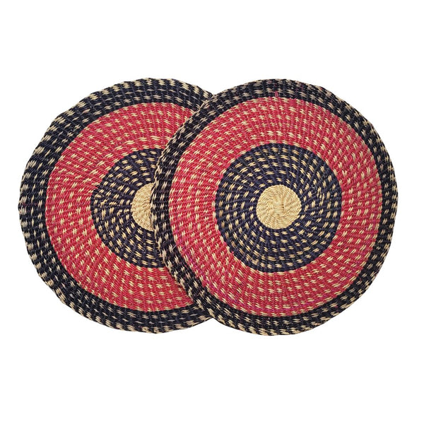 Black and Red Woven Place Mats