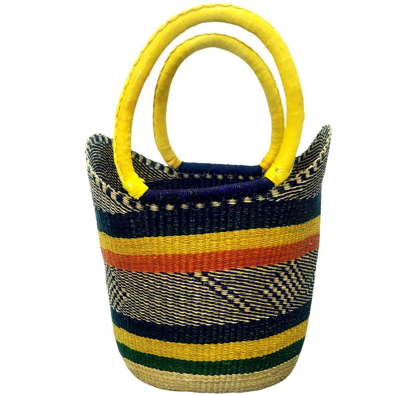 Green, Yellow  Bolga Shopping Basket