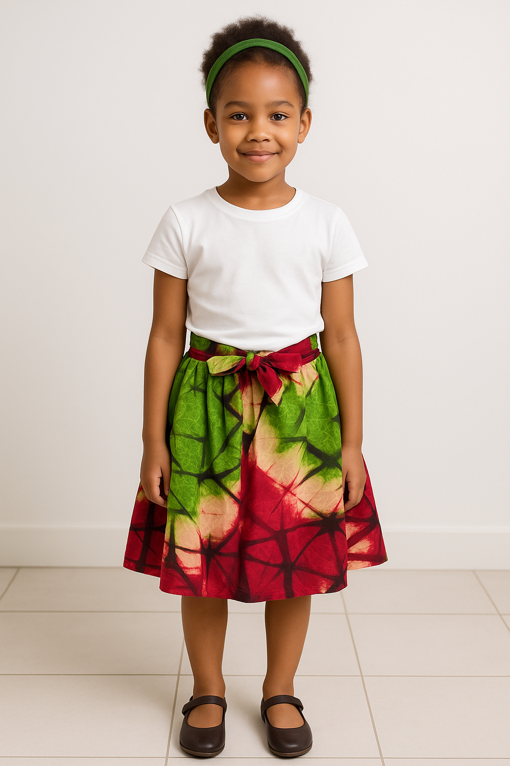 Red & Green Ankara Skirt