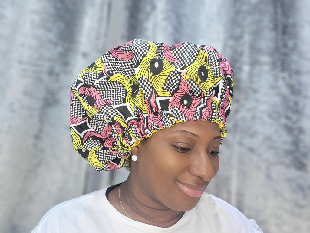 Stylish Satin Bonnet for Women – Silk Lined Sleep Cap, Hair Protection Night Bonnet for Natural Hair, Curly Hair, Braids & Wigs