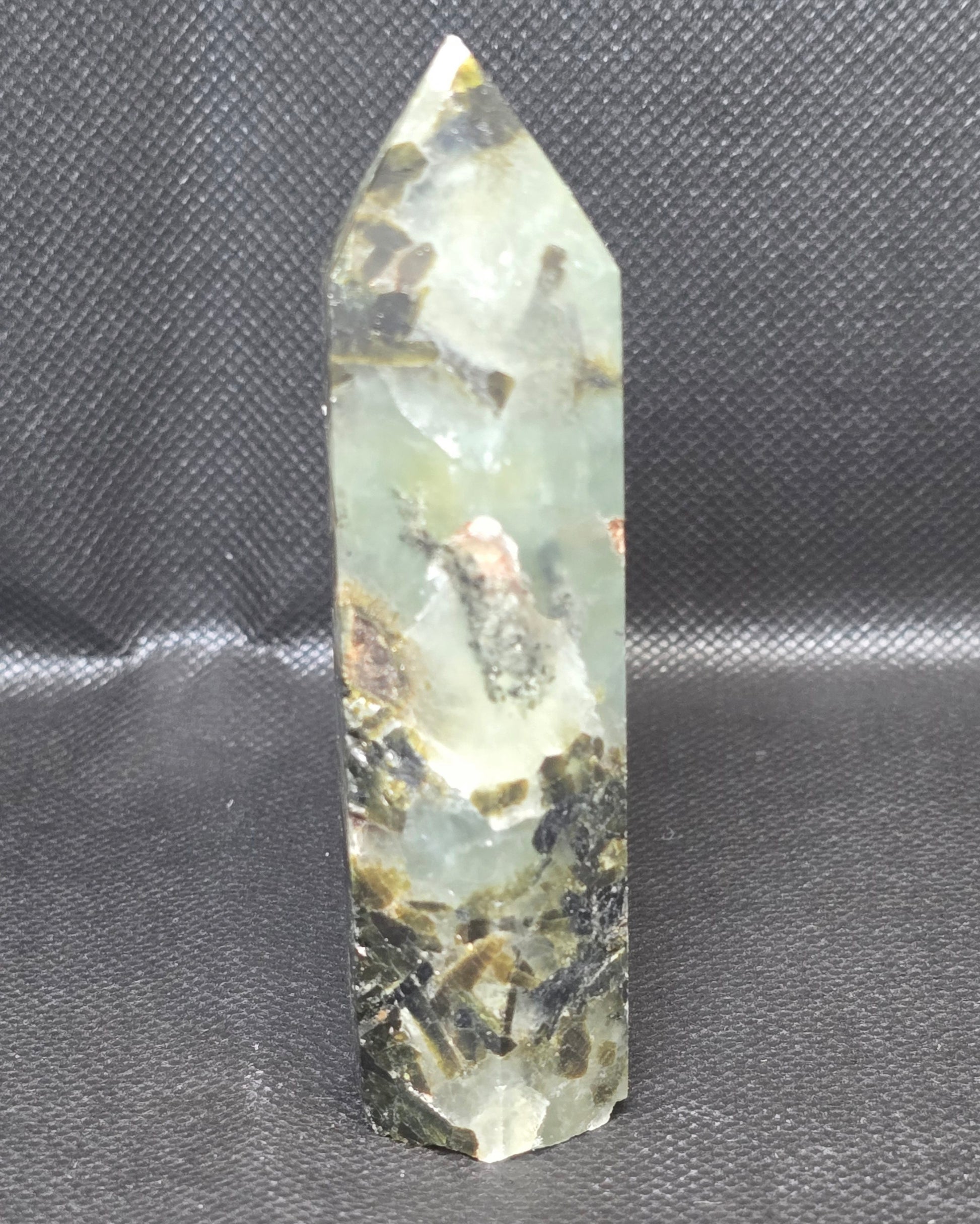 Prehnite Point with Druzies