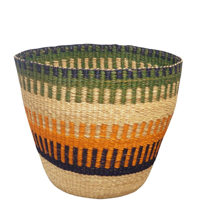 Orange and Green Bolga Plant Basket