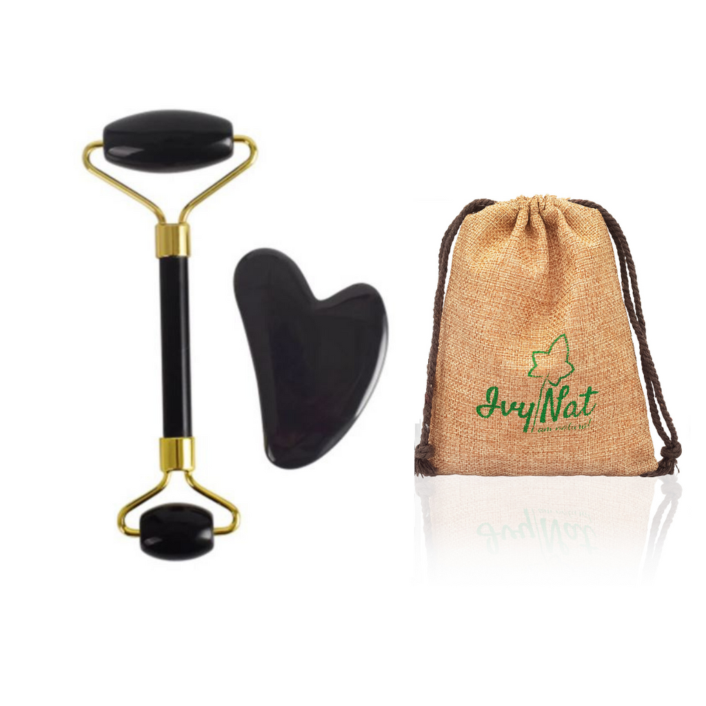 Jade Facial Roller And Gua Sha Set