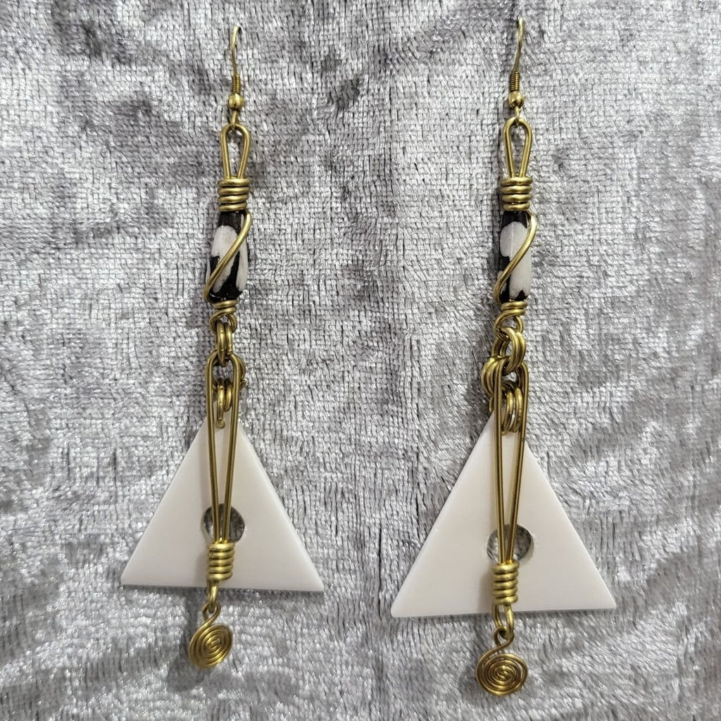 Brass and Bone Earring