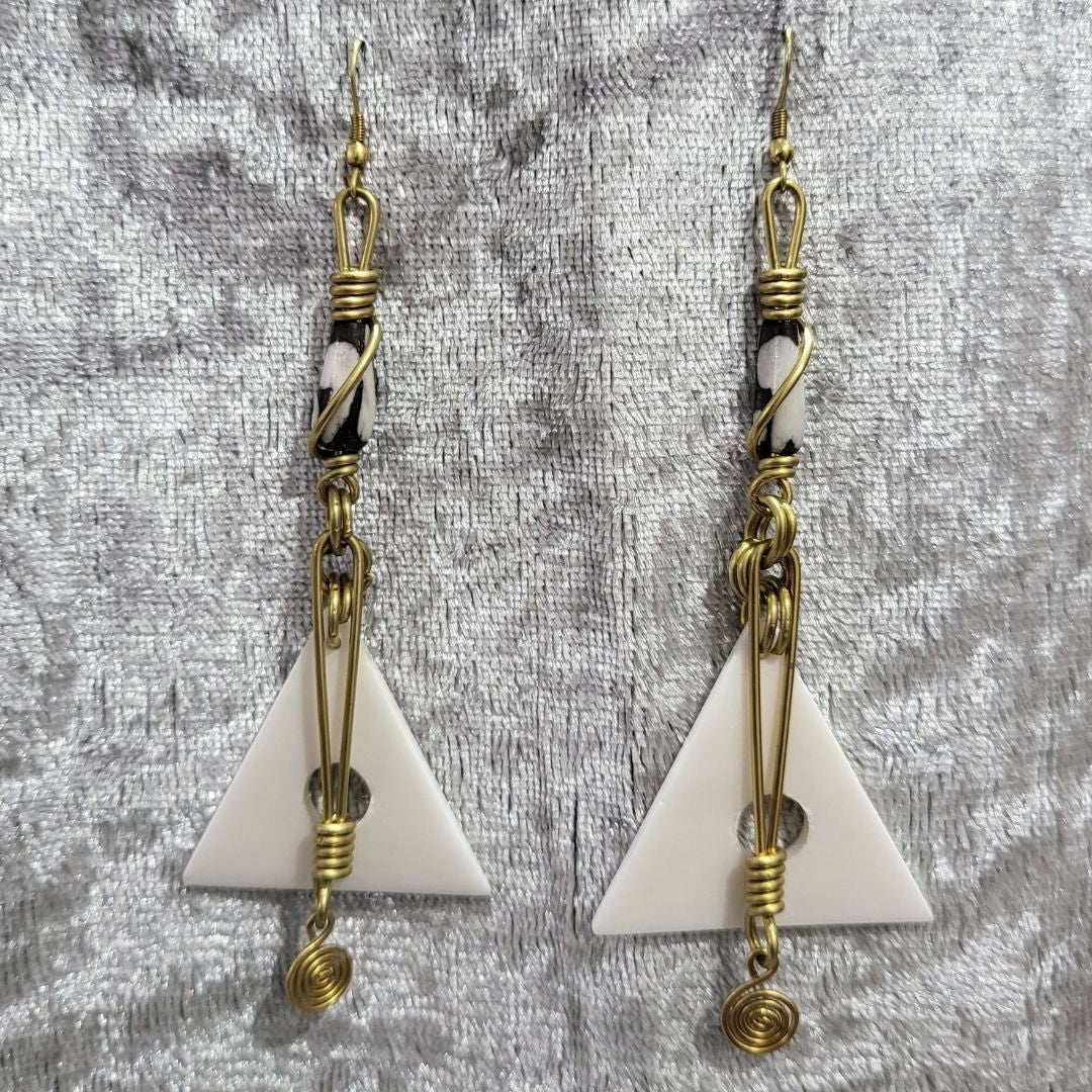 Brass and Bone Earring