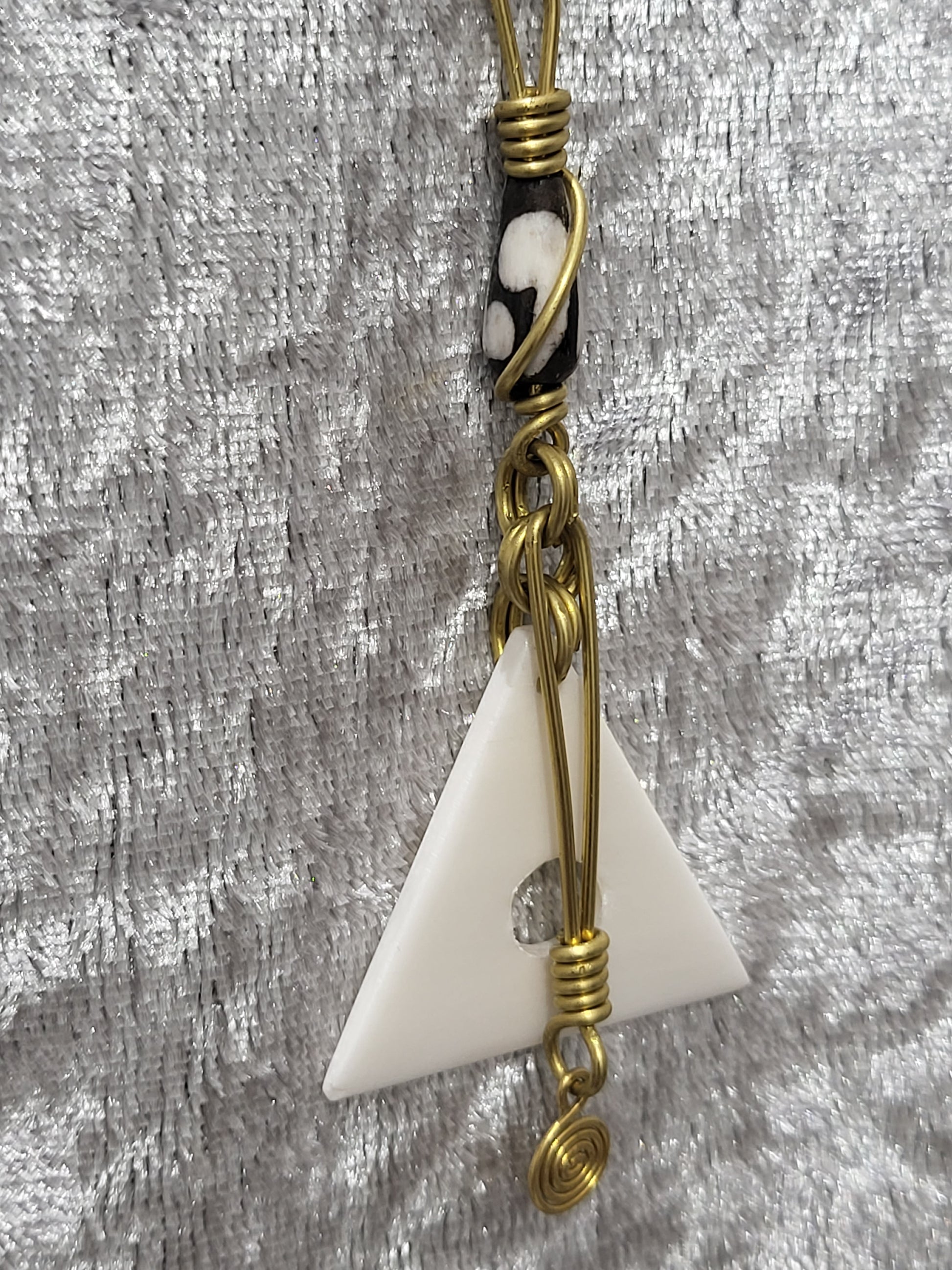 Brass and Bone Earring