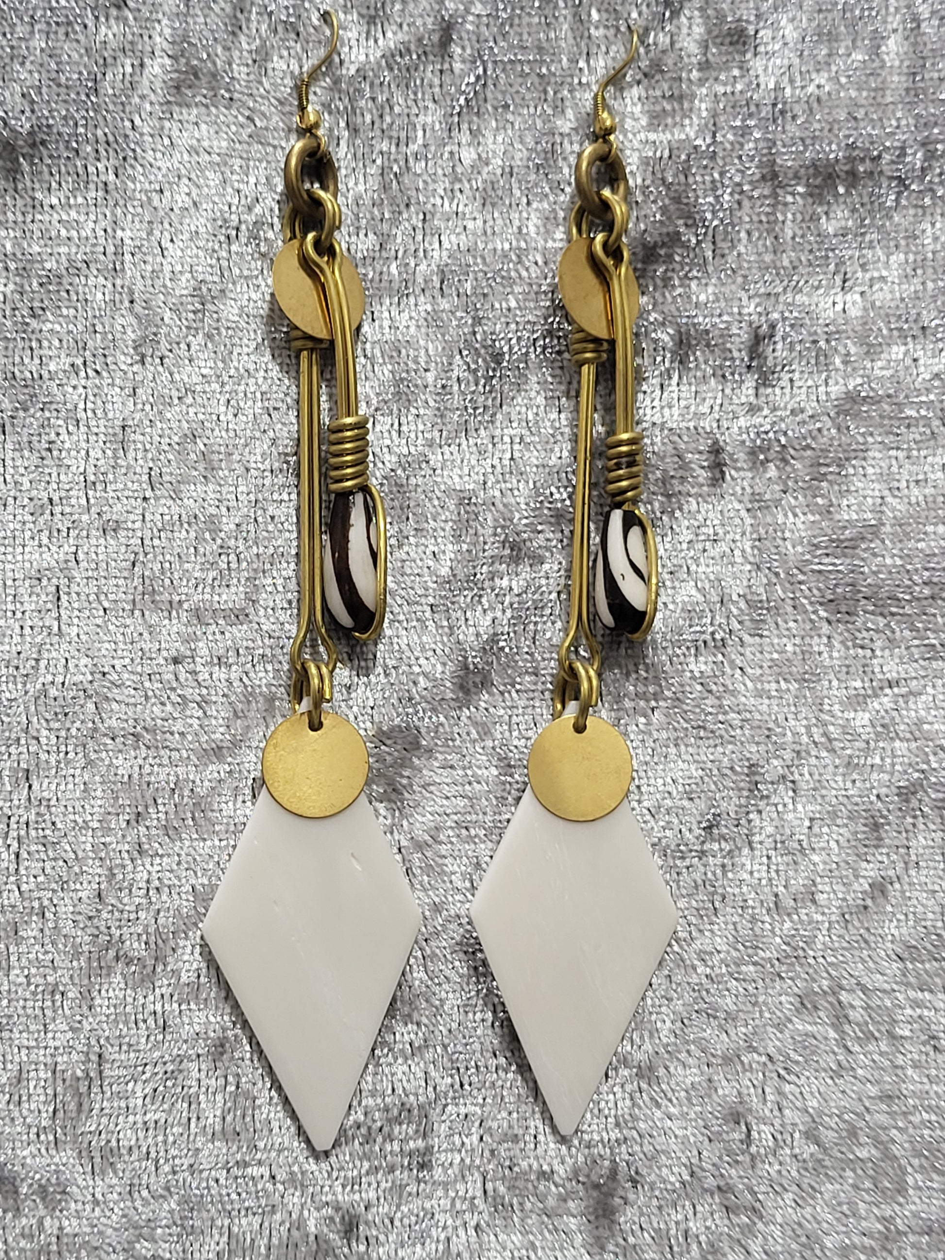 Brass and Bone Earring