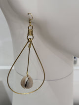 Brass and Cowry Earring
