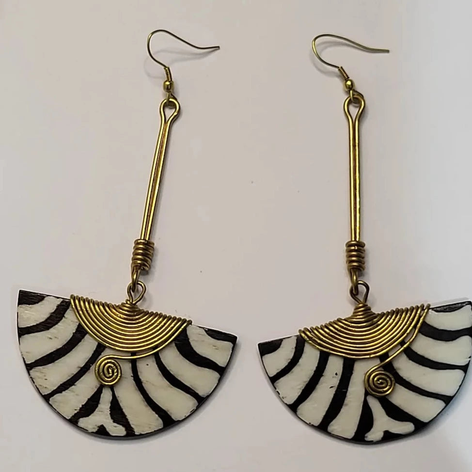 Brass and Bone Earring