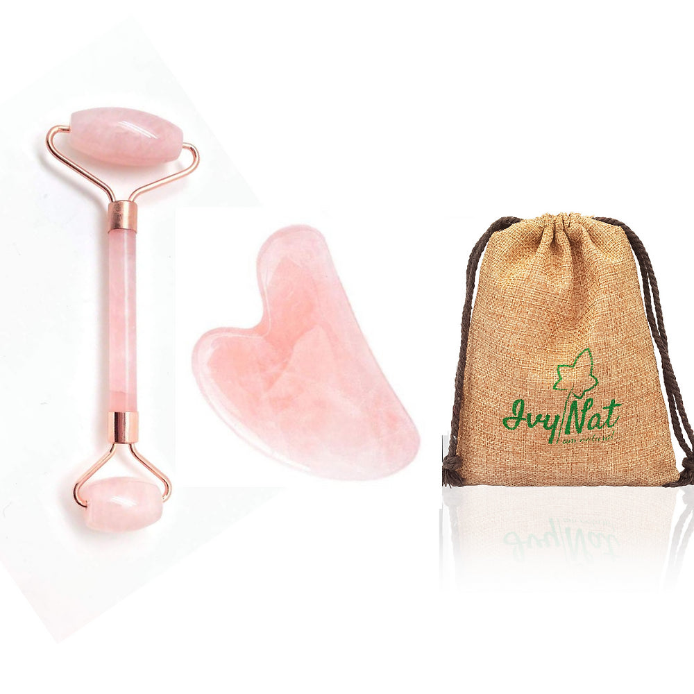 Jade Facial Roller And Gua Sha Set