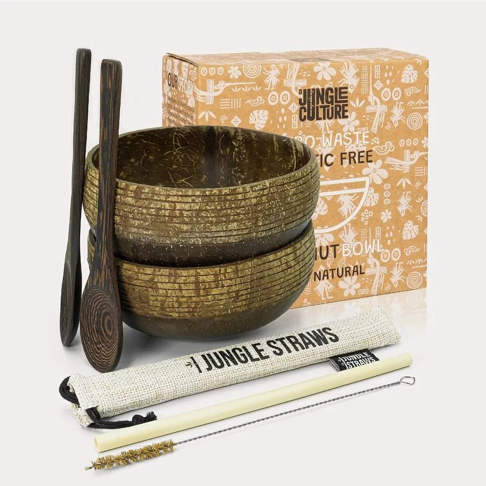 Eco-friendly Coconut Bowls & Spoons Set of 2