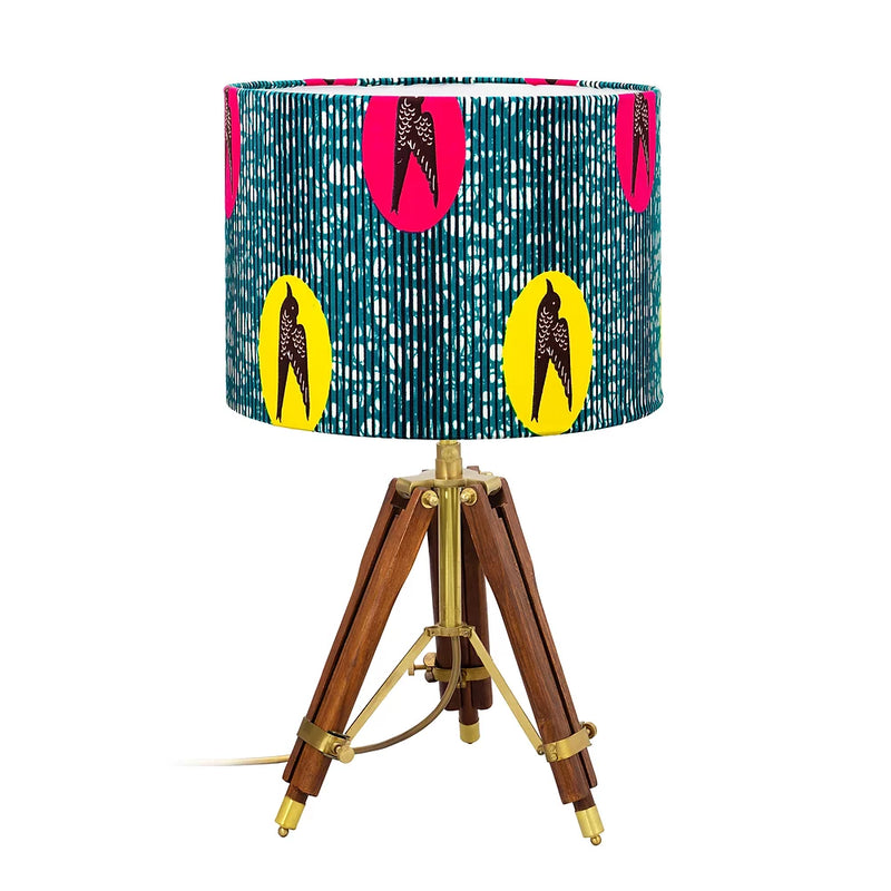 African wax print drum lampshade