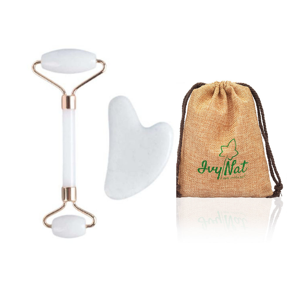 Jade Facial Roller And Gua Sha Set